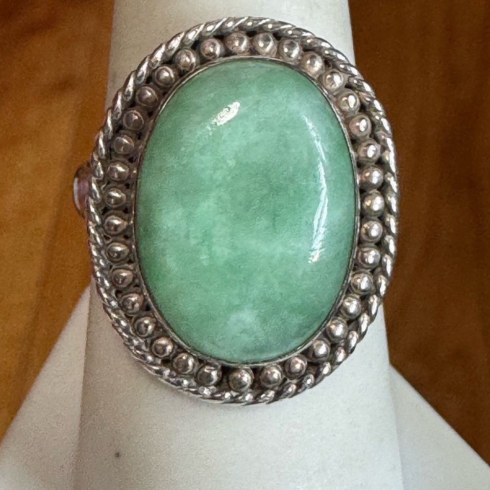 925 Jade Cabachon Ring